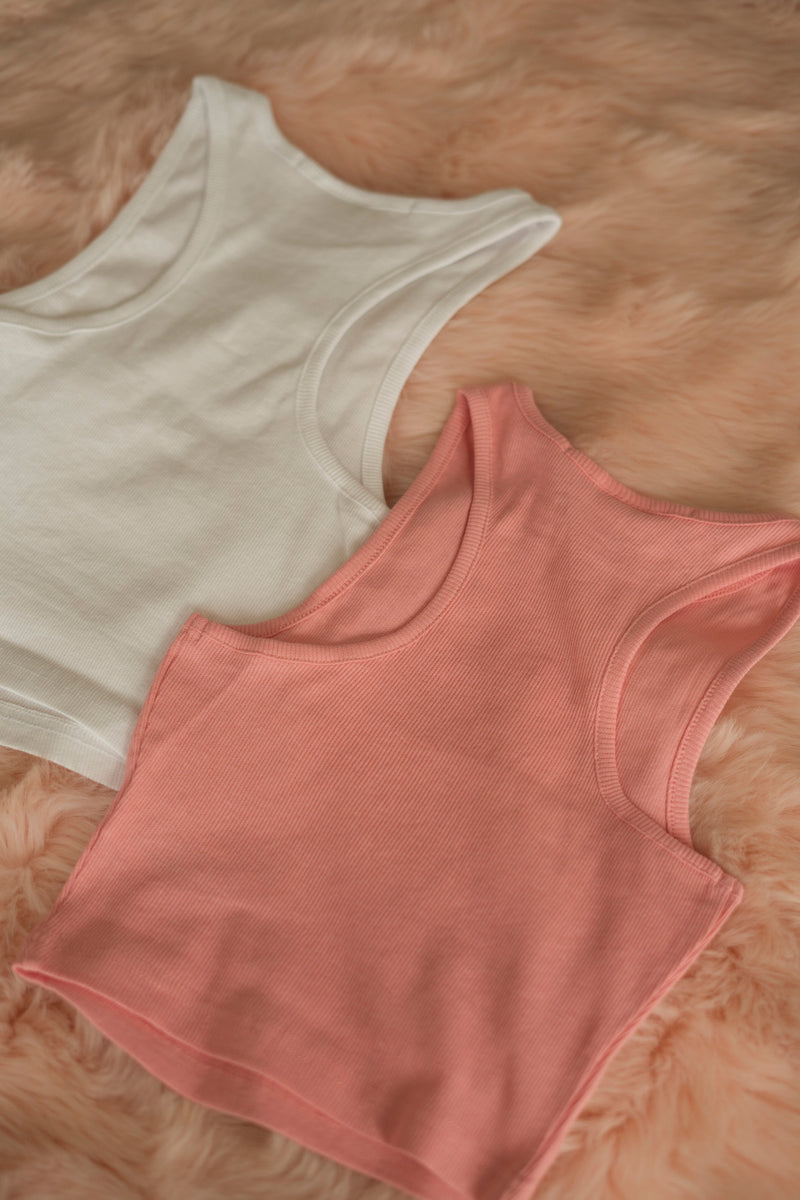 BASIC TOP PINK AND WHITE