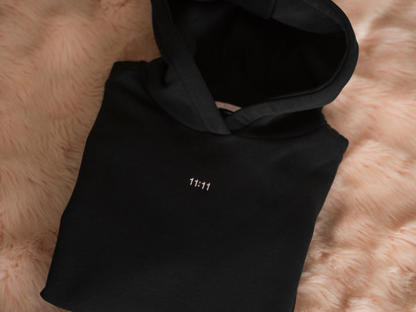 11:11 BLACK HOODIE