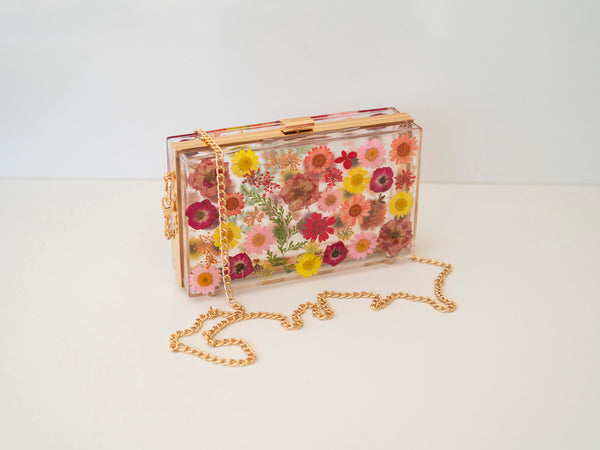 RED/YELLOW FLORAL CLUTCH