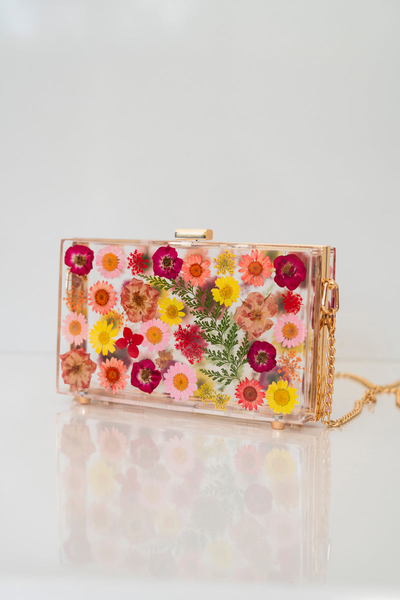 RED/YELLOW FLORAL CLUTCH