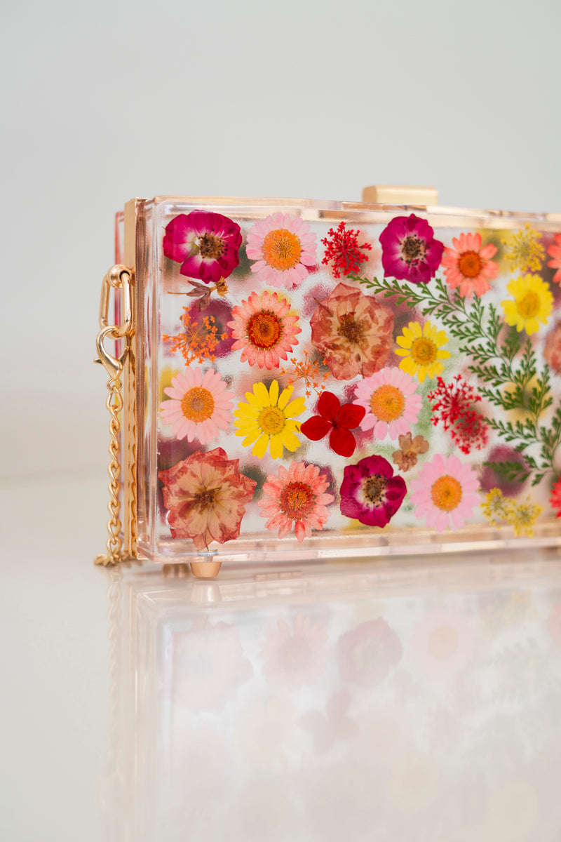 RED/YELLOW FLORAL CLUTCH