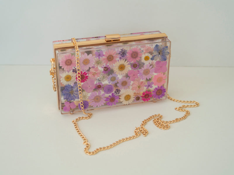 PURPLE FLORAL CLUTCH
