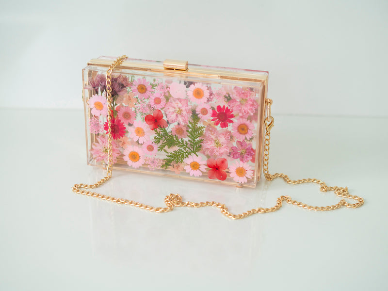 PINK FLORAL CLUTCH