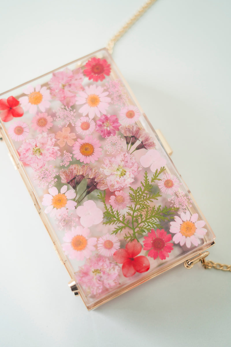 PINK FLORAL CLUTCH