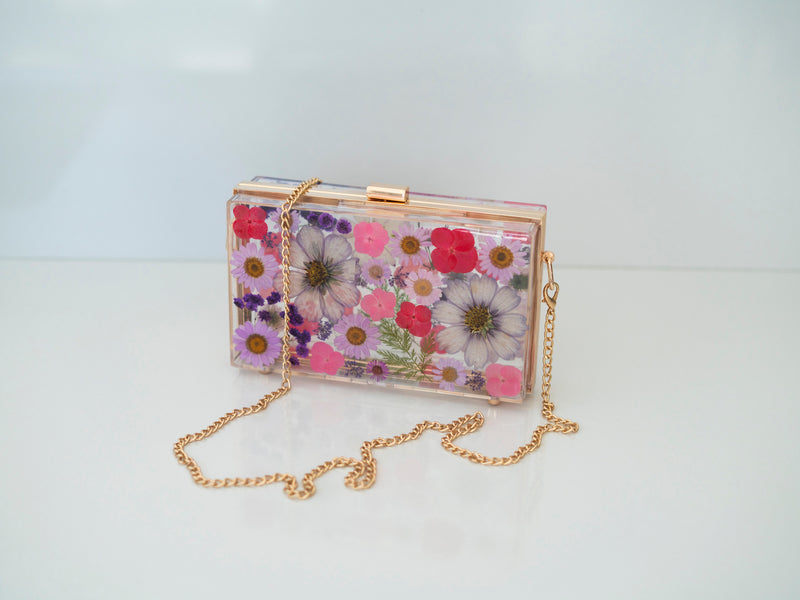 PURPLE/PINK FLORAL CLUTCH