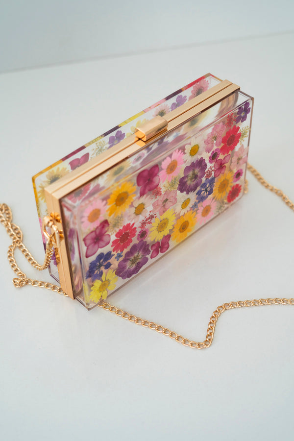 MULTICOLOR FLORAL CLUTCH