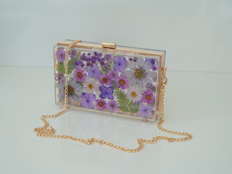 DARK PURPLE FLORAL CLUTCH