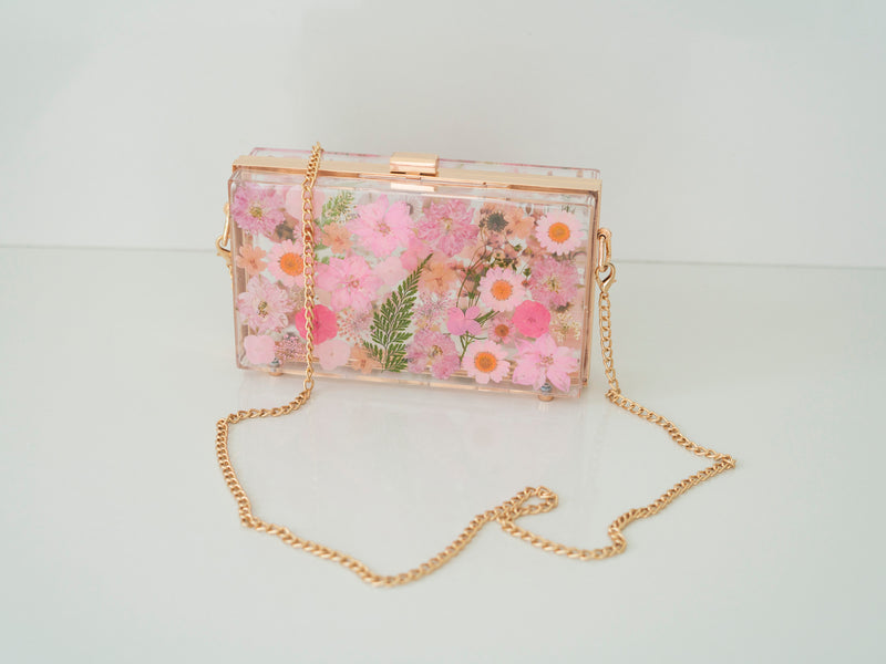 PINK FLORAL CLUTCH
