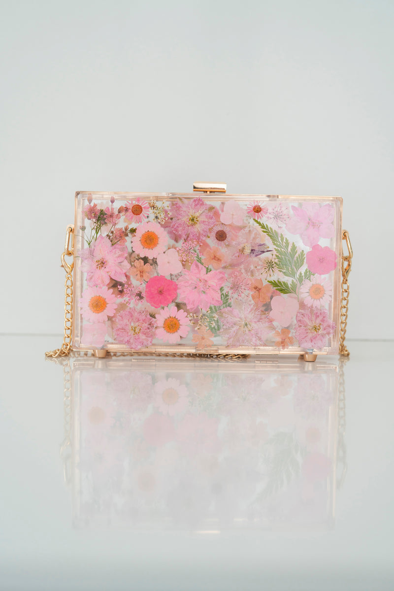 PINK FLORAL CLUTCH