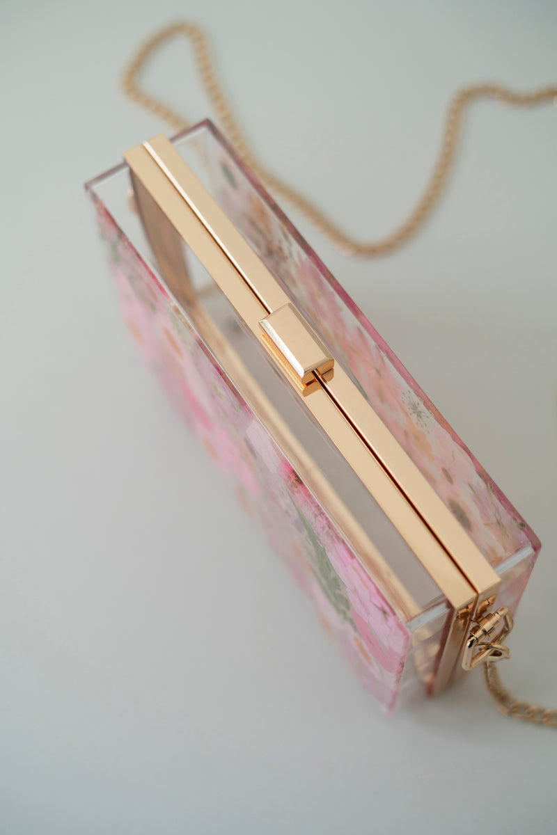 PINK FLORAL CLUTCH