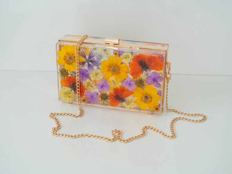 THE SUNSET FLORAL CLUTCH