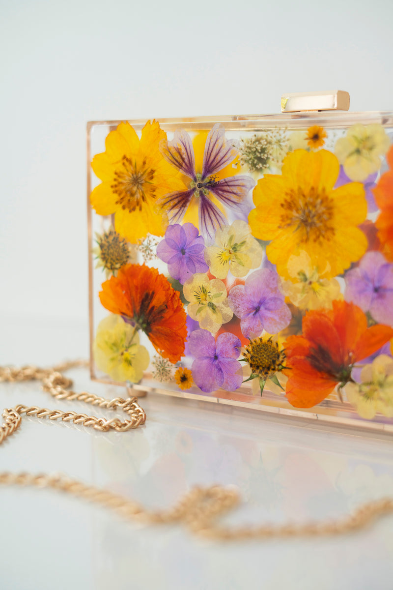 THE SUNSET FLORAL CLUTCH