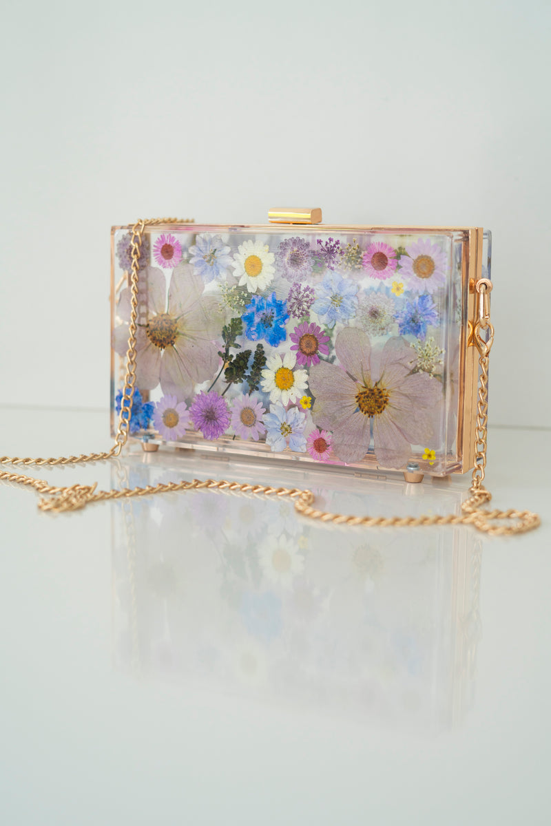 VINTAGE PURPLE FLORAL CLUTCH