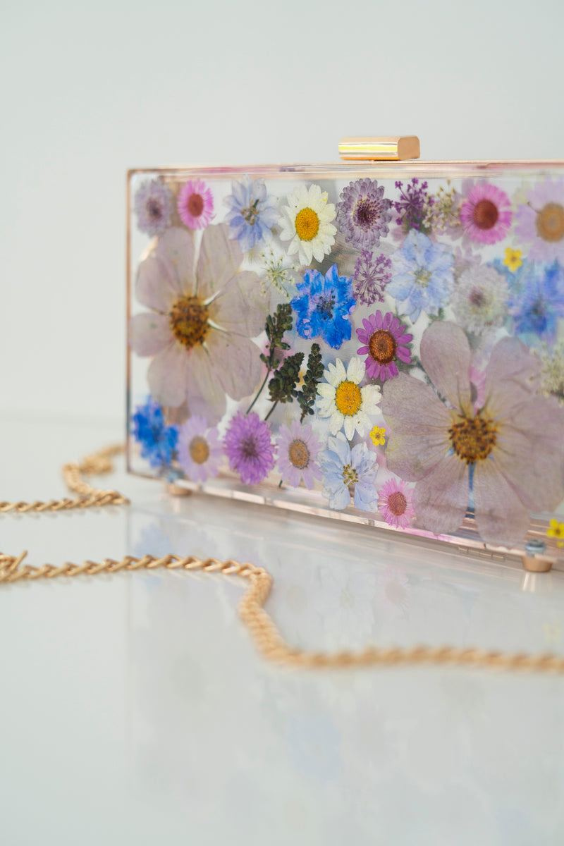 VINTAGE PURPLE FLORAL CLUTCH