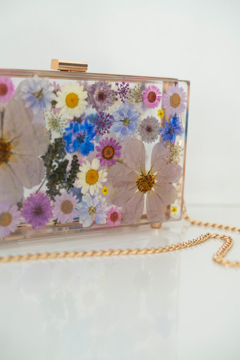VINTAGE PURPLE FLORAL CLUTCH