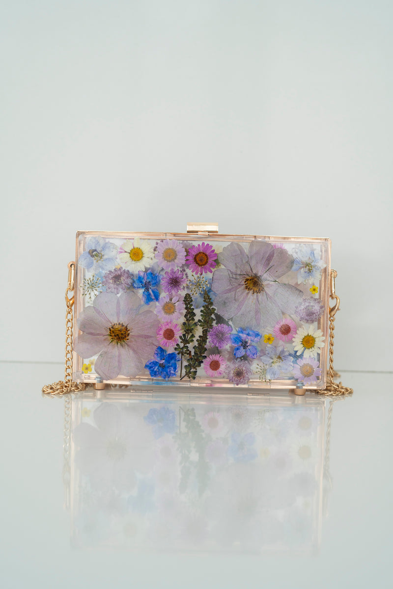 VINTAGE PURPLE FLORAL CLUTCH
