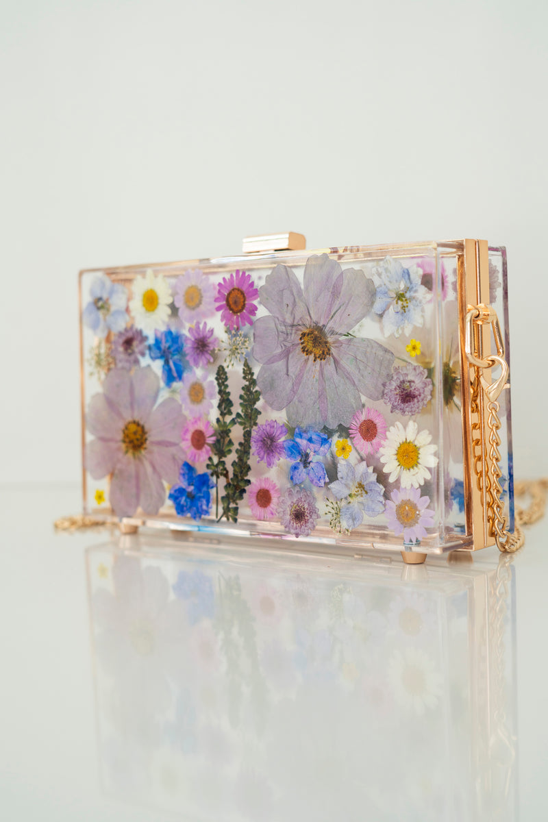 VINTAGE PURPLE FLORAL CLUTCH