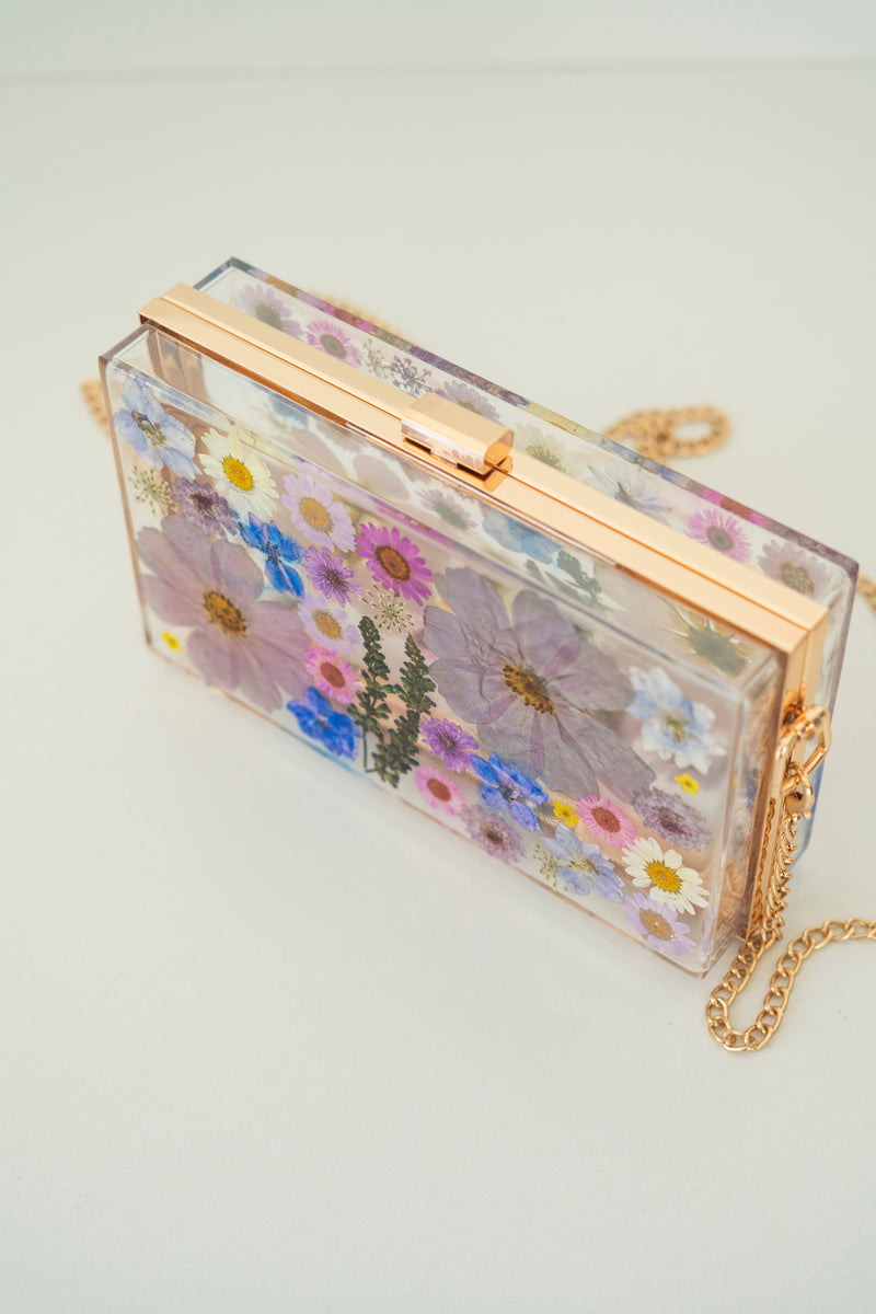 VINTAGE PURPLE FLORAL CLUTCH