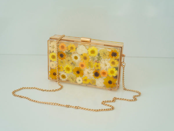 GOLDEN HOUR FLORAL CLUTCH