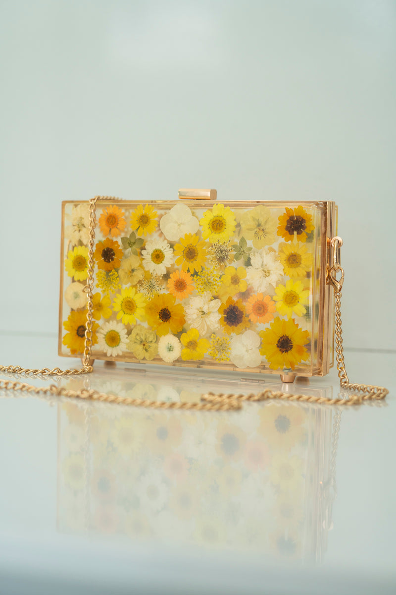 GOLDEN HOUR FLORAL CLUTCH