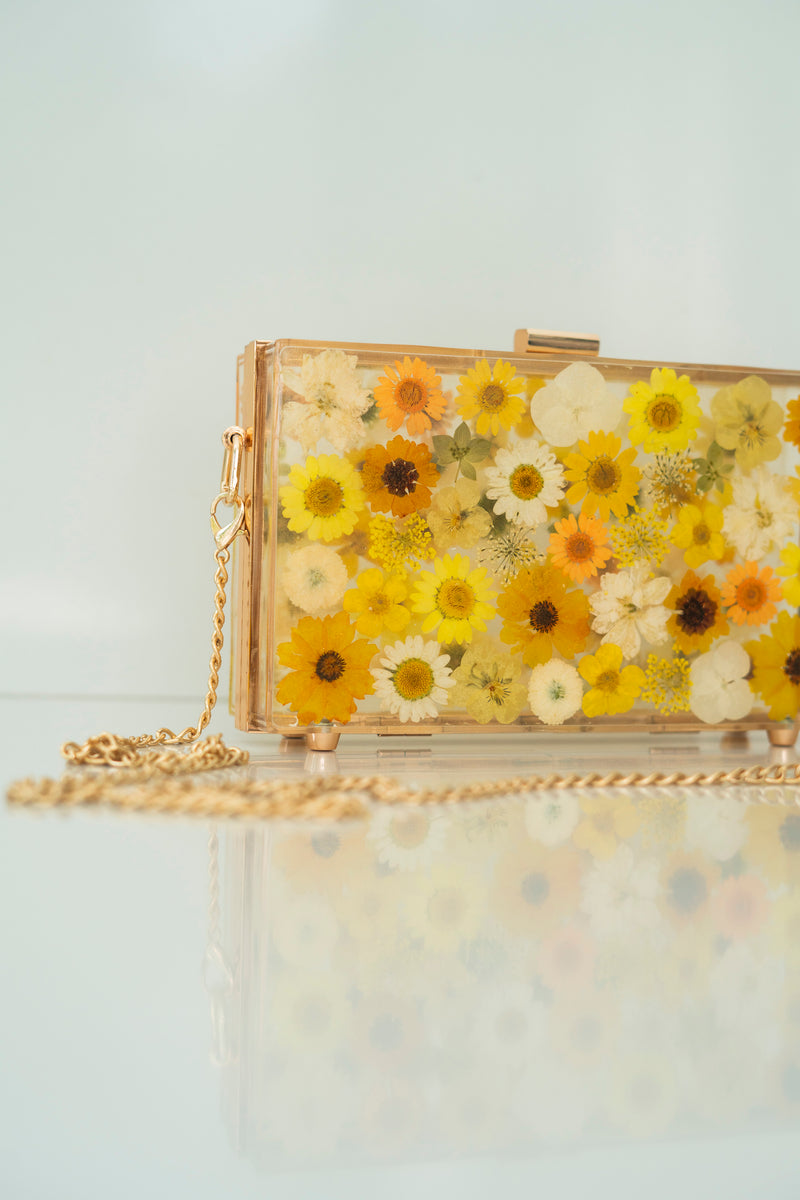 GOLDEN HOUR FLORAL CLUTCH