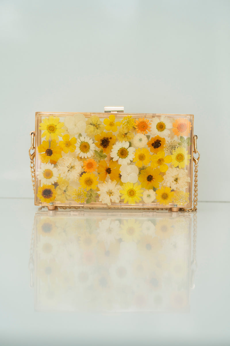 GOLDEN HOUR FLORAL CLUTCH