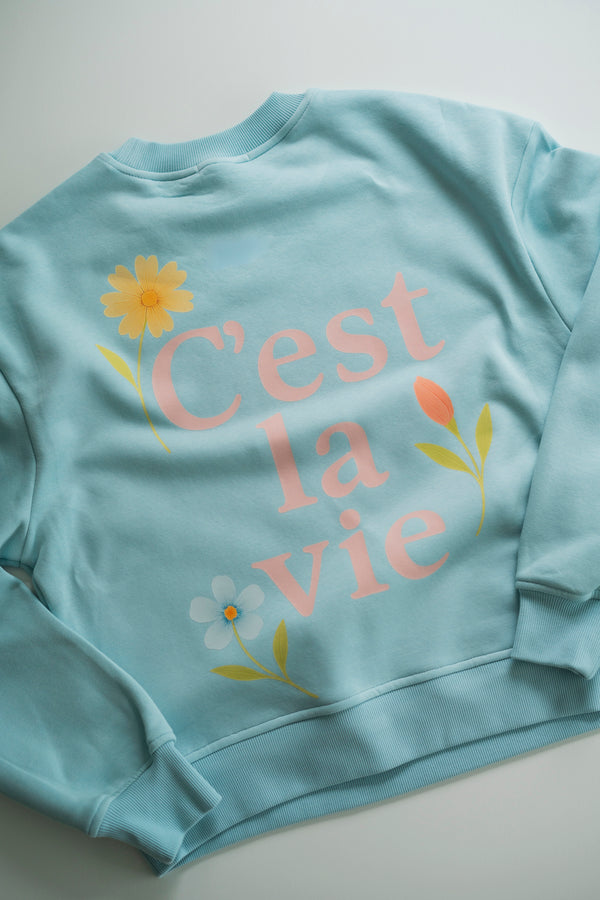 C'EST LA VIE BLUE SWEATER