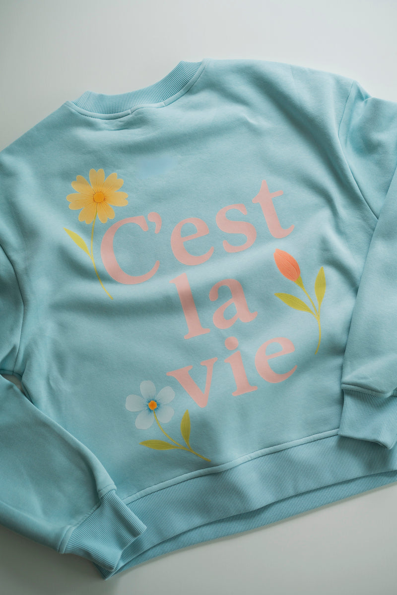 C'EST LA VIE BLUE SWEATER