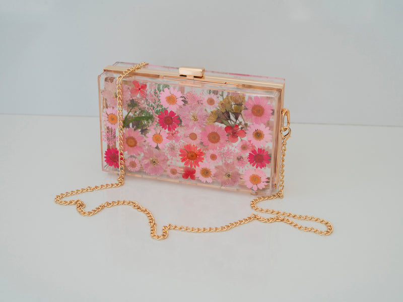 PINK/RED FLORAL CLUTCH