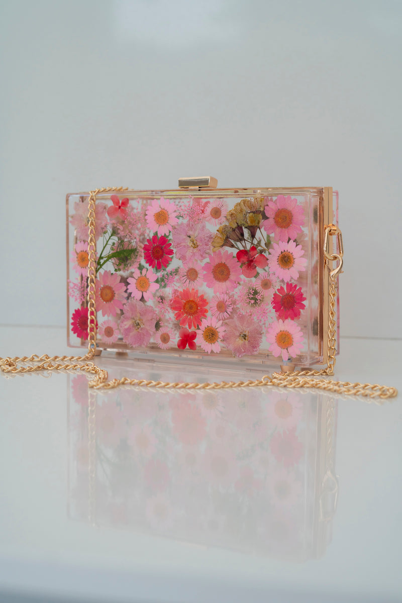 PINK/RED FLORAL CLUTCH