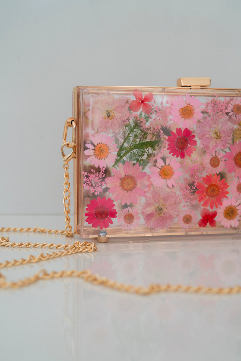 PINK/RED FLORAL CLUTCH