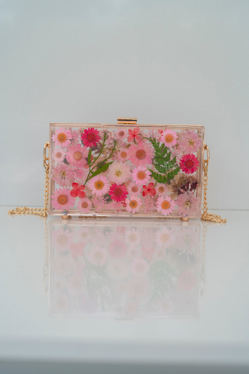 PINK/RED FLORAL CLUTCH