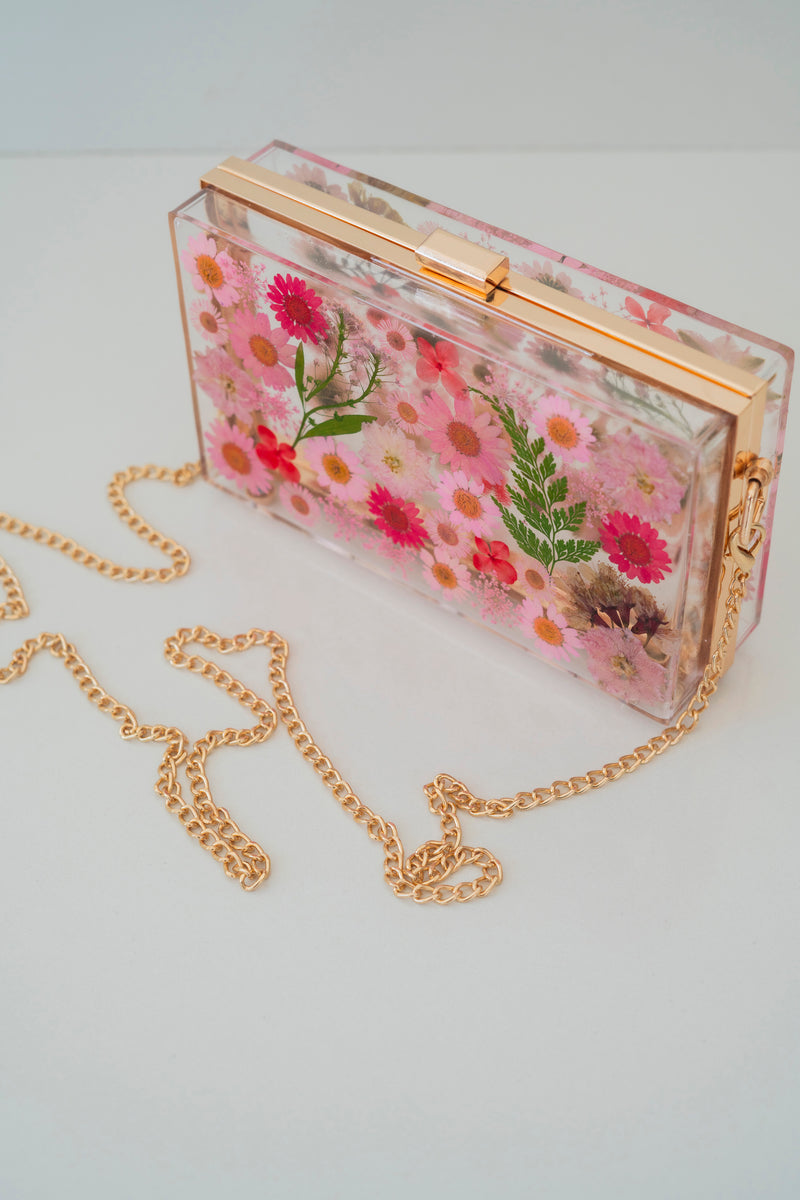 PINK/RED FLORAL CLUTCH