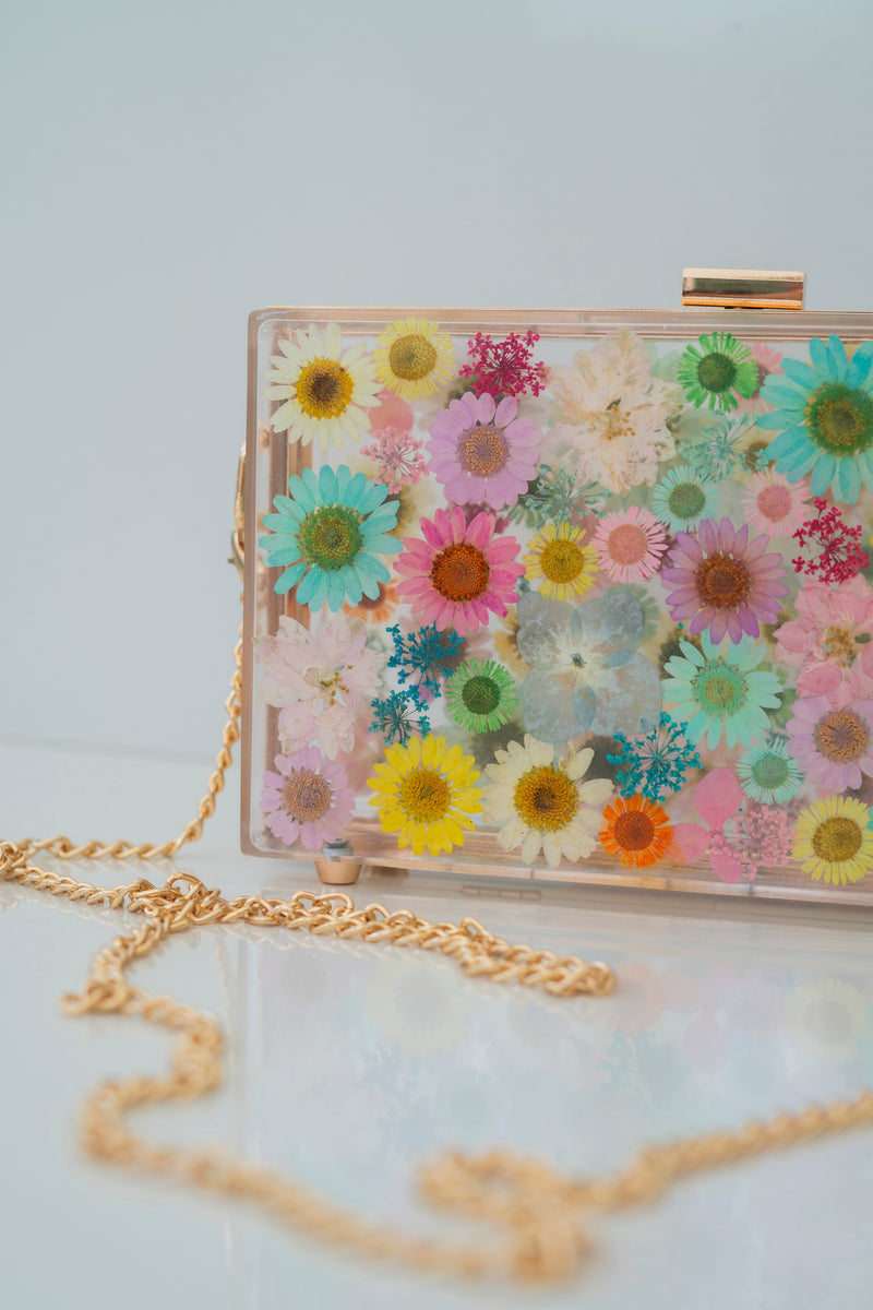 UNICORN FLORAL CLUTCH