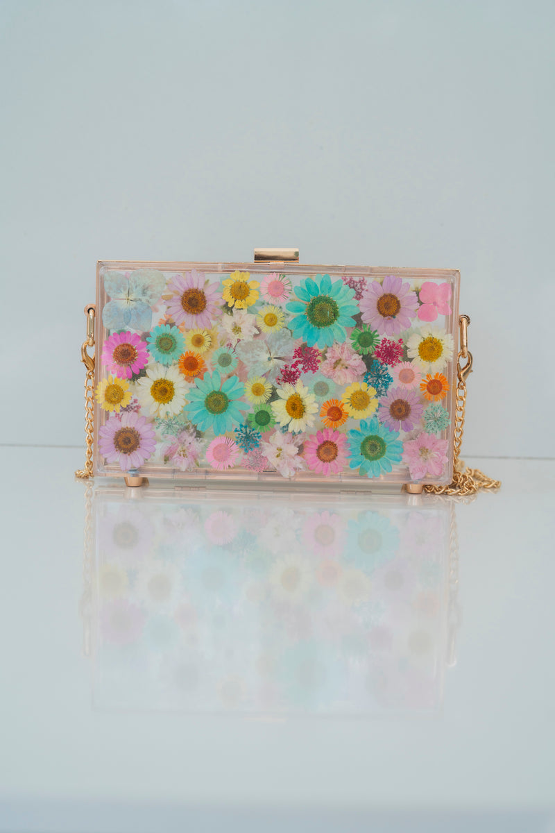 UNICORN FLORAL CLUTCH