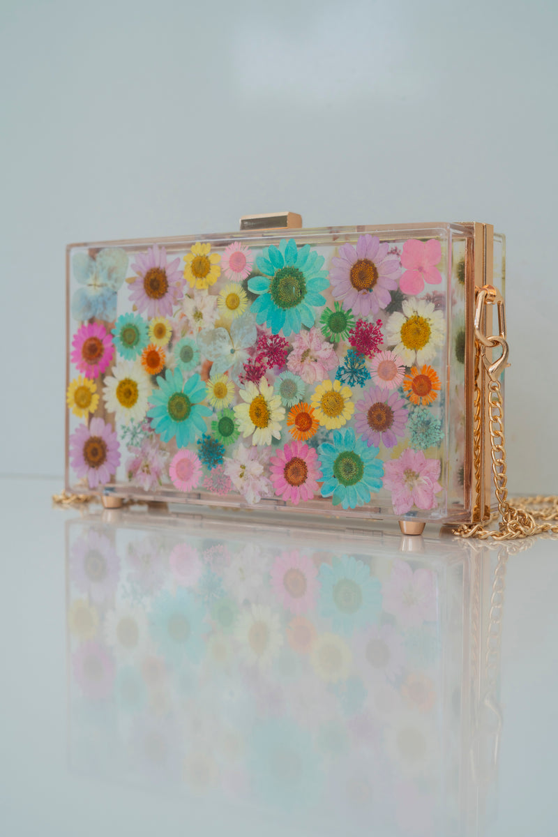 UNICORN FLORAL CLUTCH