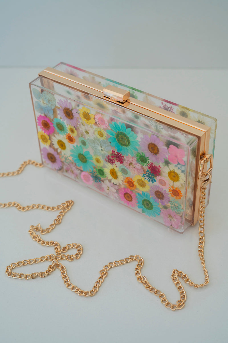 UNICORN FLORAL CLUTCH