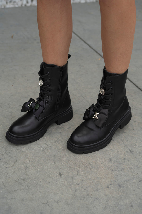 BOW BIKER BOOTS