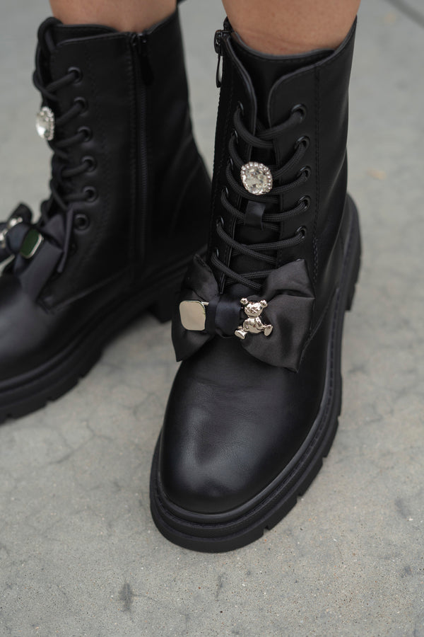 BOW BIKER BOOTS