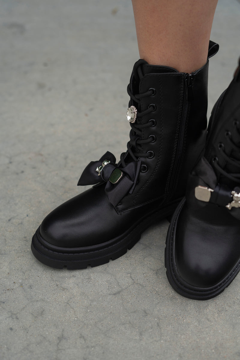 BOW BIKER BOOTS