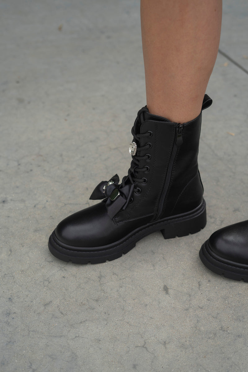 BOW BIKER BOOTS