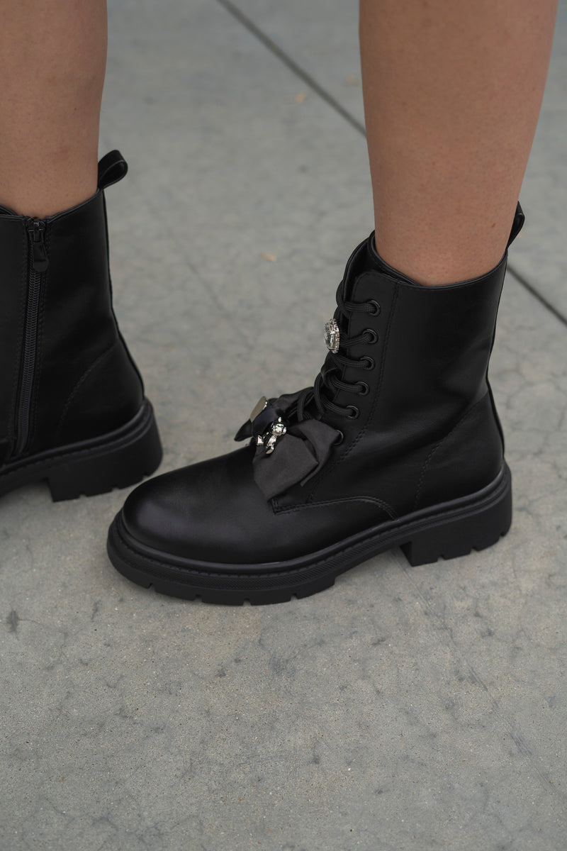 BOW BIKER BOOTS