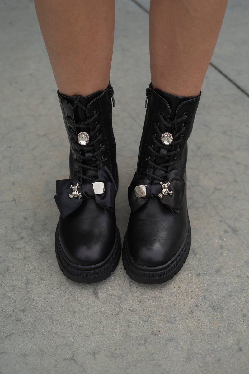BOW BIKER BOOTS