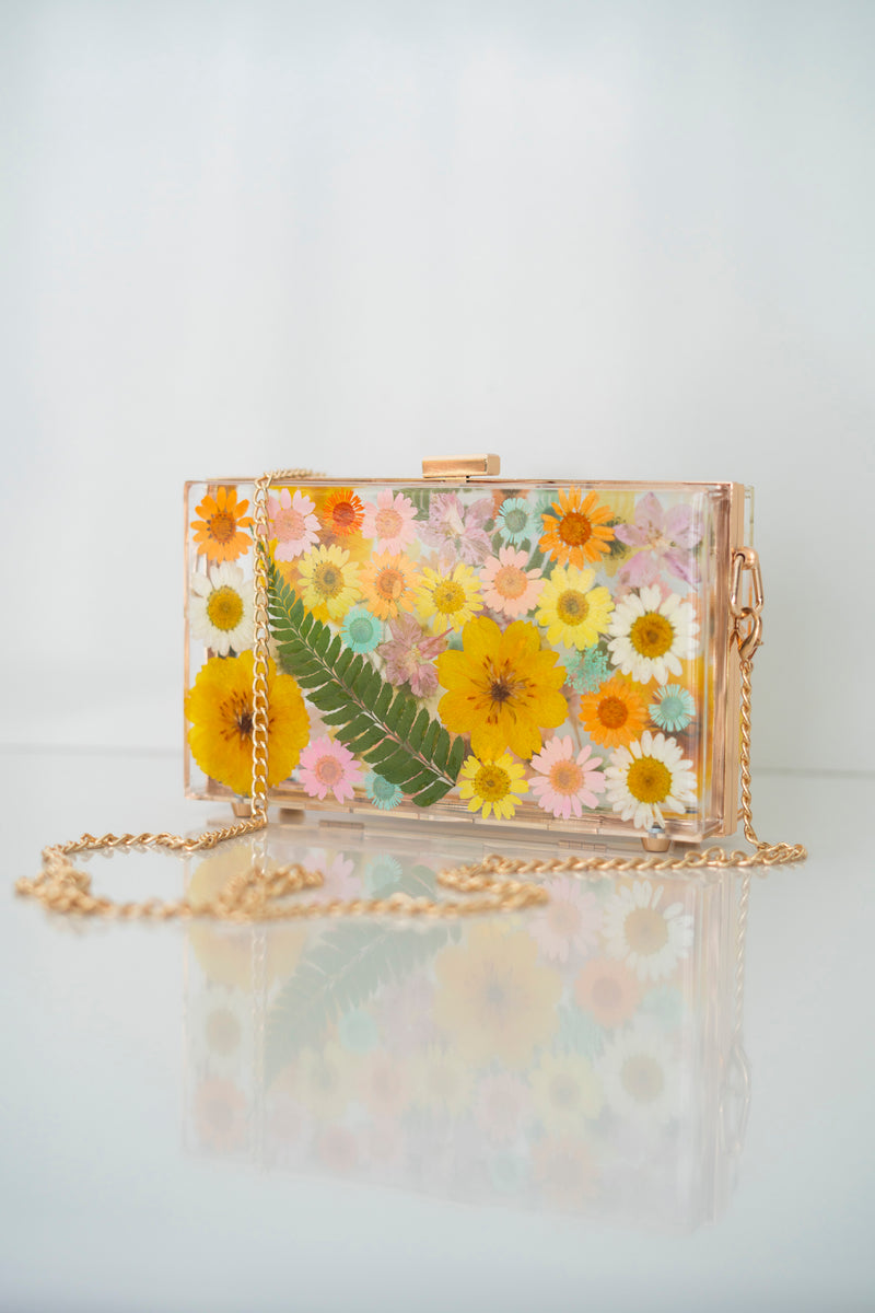 GARDEN CONFETTI FLORAL CLUTCH