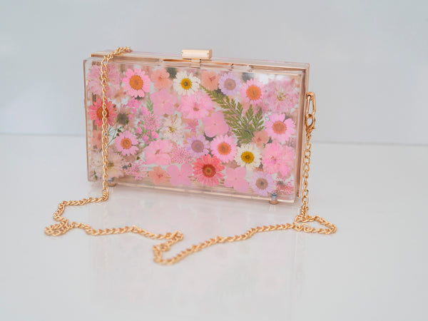 PINK FLORAL CLUTCH