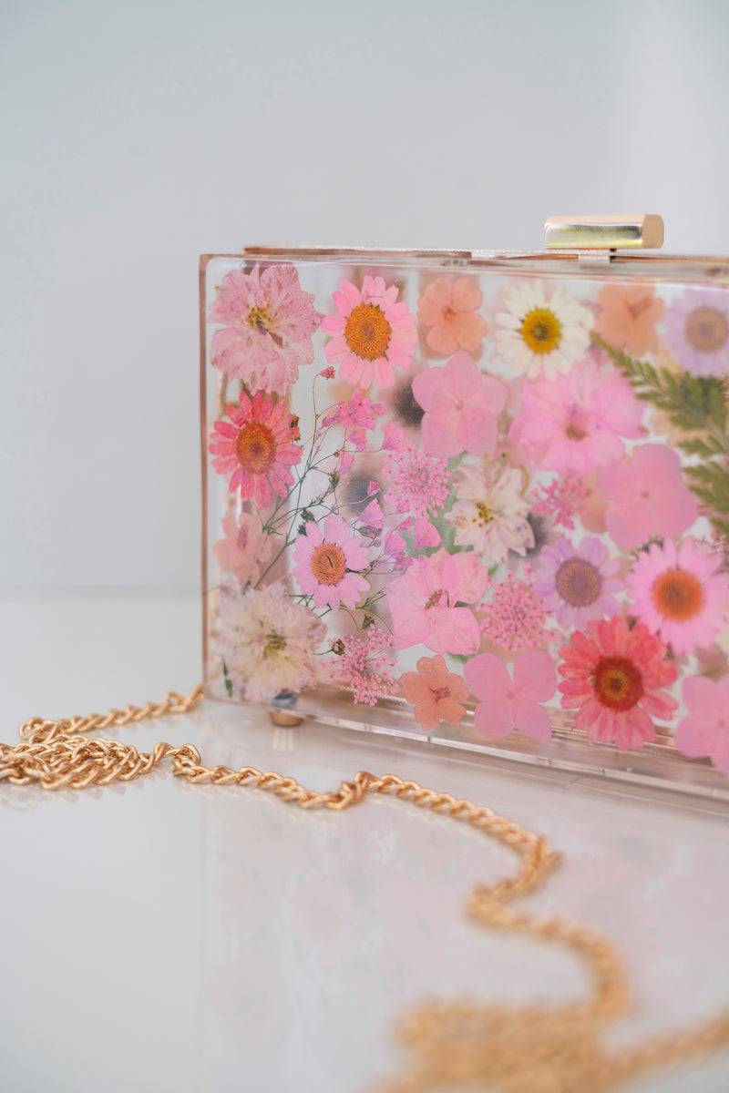 PINK FLORAL CLUTCH