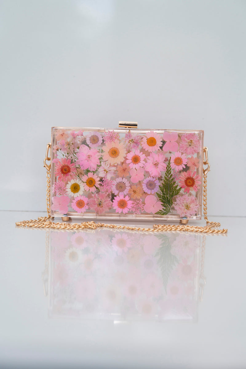 PINK FLORAL CLUTCH