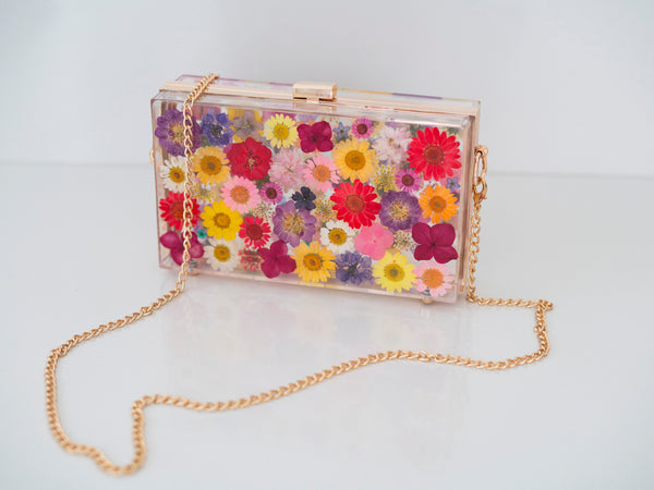 MULTICOLOR FLORAL CLUTCH
