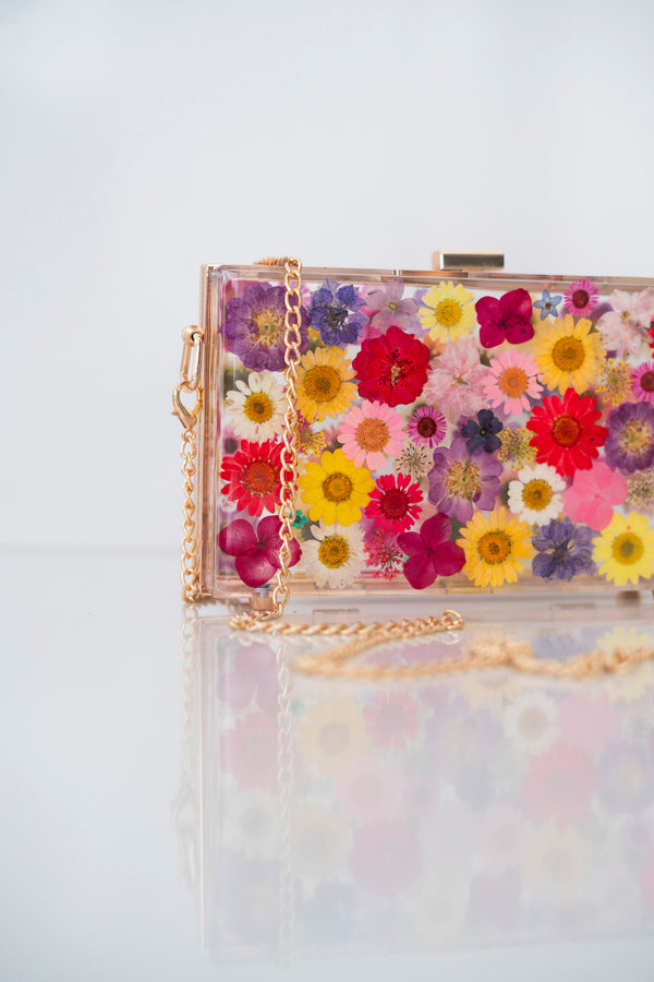 MULTICOLOR FLORAL CLUTCH