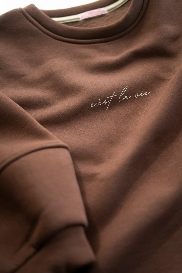C’EST LA VIE BROWN SWEATER